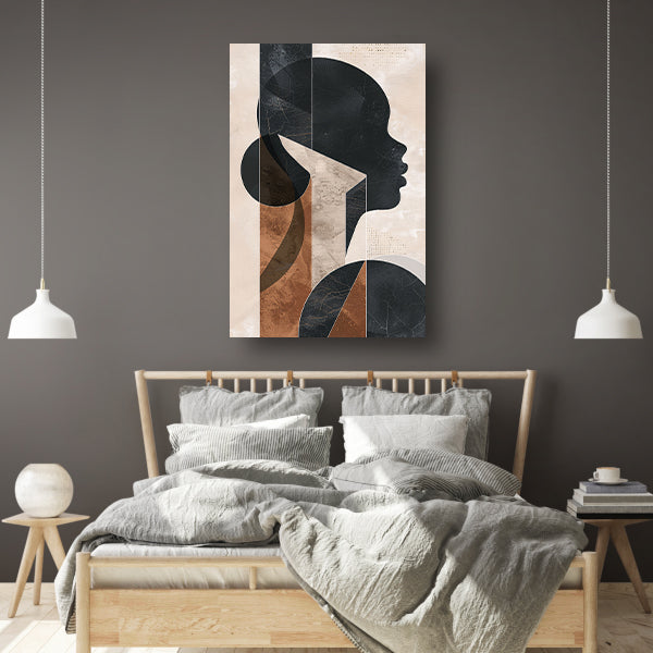 Abstracte Geometrie en Silhouet in Monochroom canvas