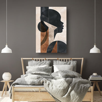Abstracte Geometrie en Silhouet in Monochroom canvas