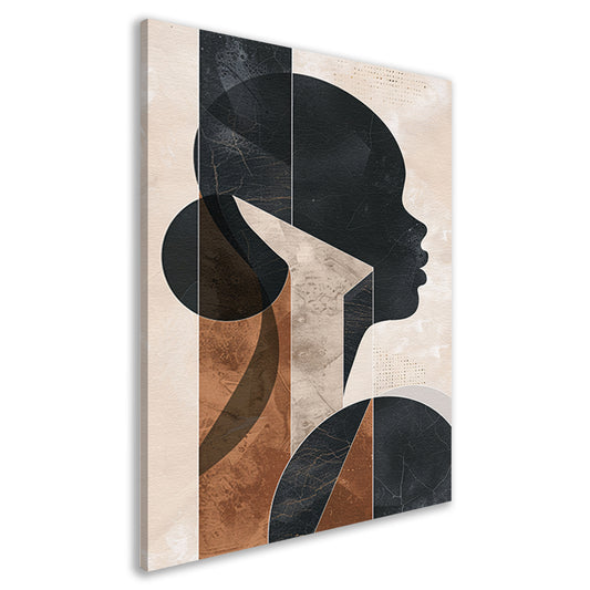 Abstracte Geometrie en Silhouet in Monochroom canvas