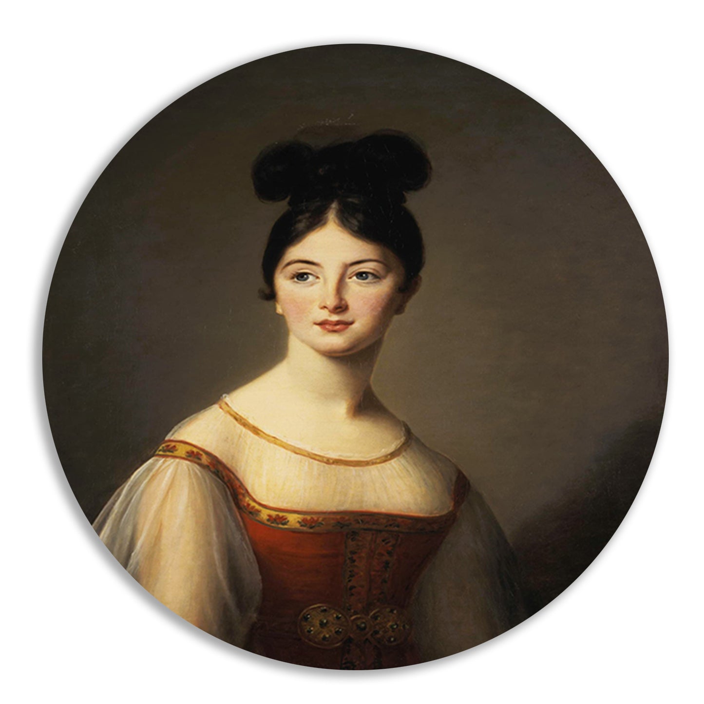 Portret van een vrouw - Élisabeth Louise Vigée Le Brun aluminium muurcirkel
