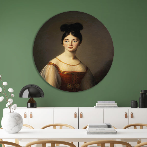 Portret van een vrouw - Élisabeth Louise Vigée Le Brun aluminium muurcirkel