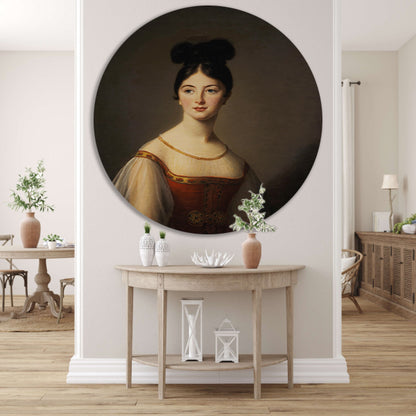 Portret van een vrouw - Élisabeth Louise Vigée Le Brun aluminium muurcirkel