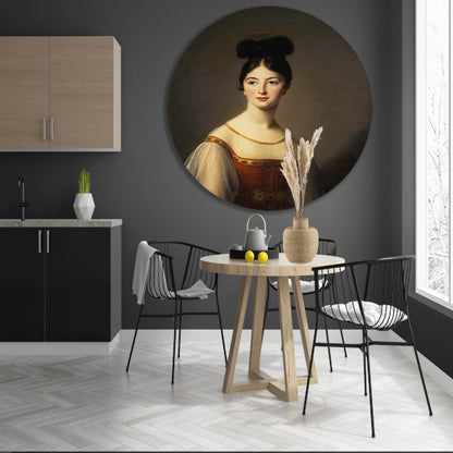 Portret van een vrouw - Élisabeth Louise Vigée Le Brun aluminium muurcirkel
