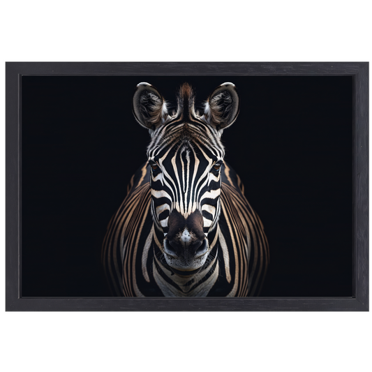 Stille contemplatie van een zebra canvas met baklijst