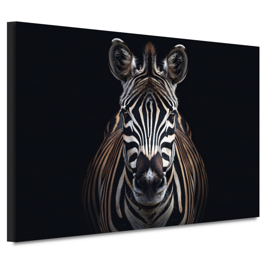 Stille contemplatie van een zebra canvas
