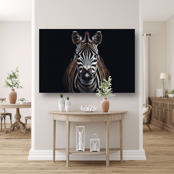 Stille contemplatie van een zebra poster
