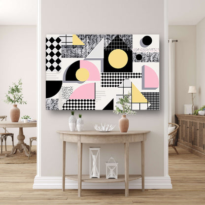 Abstracte geometrische vormen met pasteltinten   poster