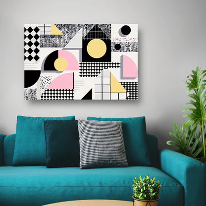 Abstracte geometrische vormen met pasteltinten   poster