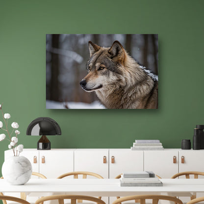 Prachtige close-up foto van een wolf canvas met baklijst