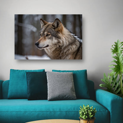 Prachtige close-up foto van een wolf canvas