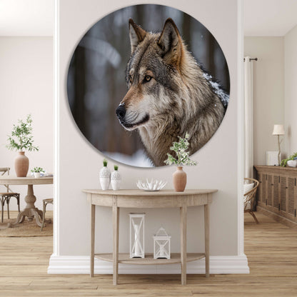 Prachtige close-up foto van een wolf forex muurcirkel