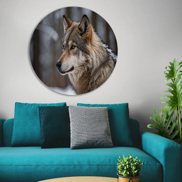 Prachtige close-up foto van een wolf forex muurcirkel
