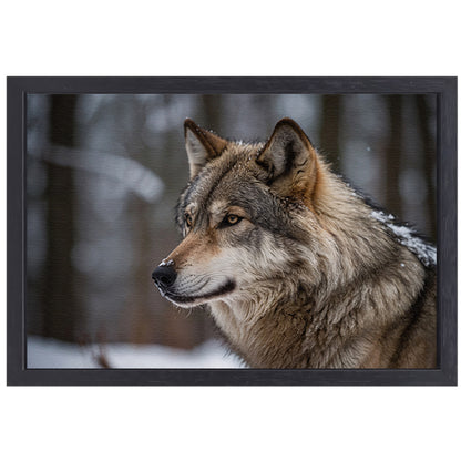 Prachtige close-up foto van een wolf canvas met baklijst