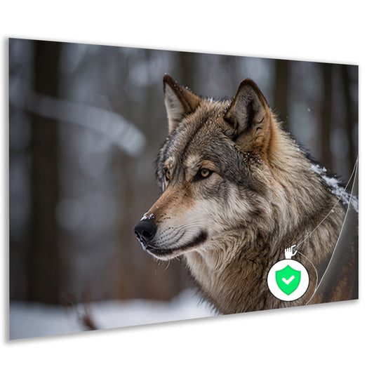 Prachtige close-up foto van een wolfposter