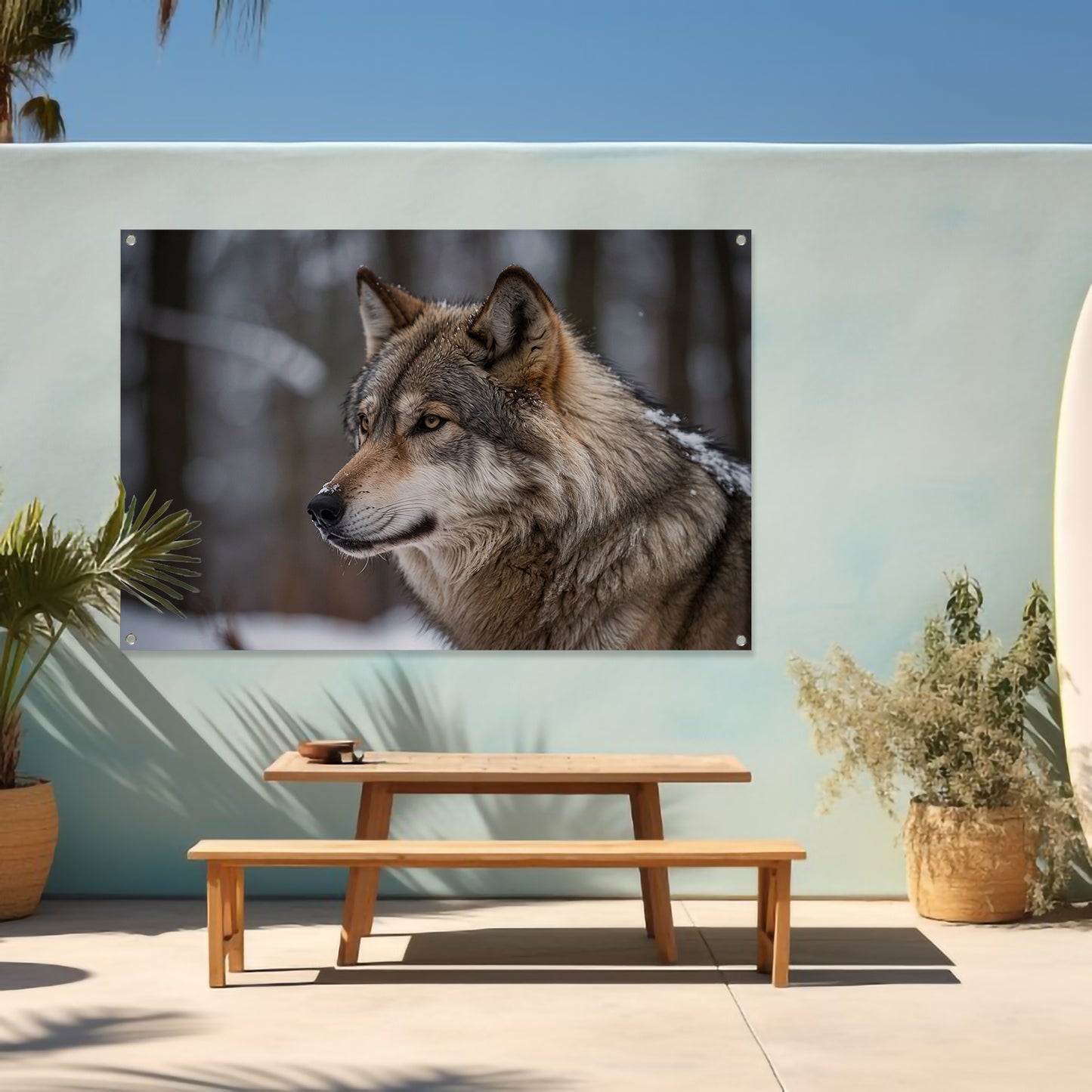 Prachtige close-up foto van een wolf tuinposter