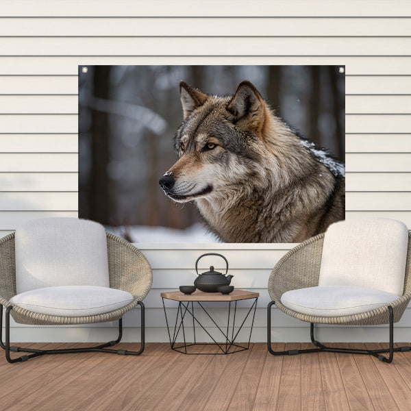 Prachtige close-up foto van een wolf tuinposter