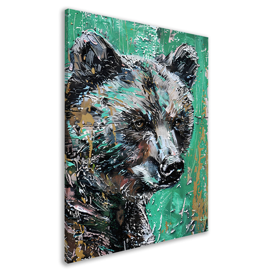 Abstract schilderij van een kleurrijke beer canvas