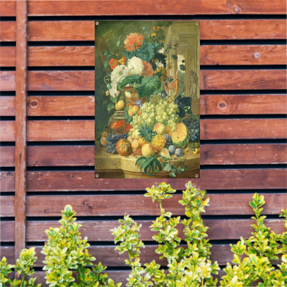 Stilleven met bloemen en fruit - Jean François Eliaerts tuinposter