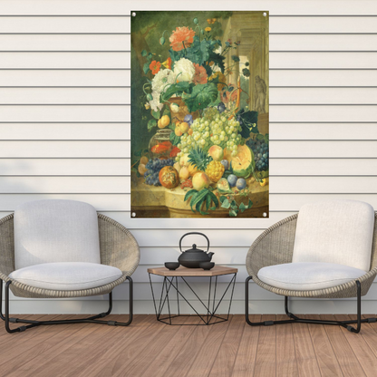Stilleven met bloemen en fruit - Jean François Eliaerts tuinposter