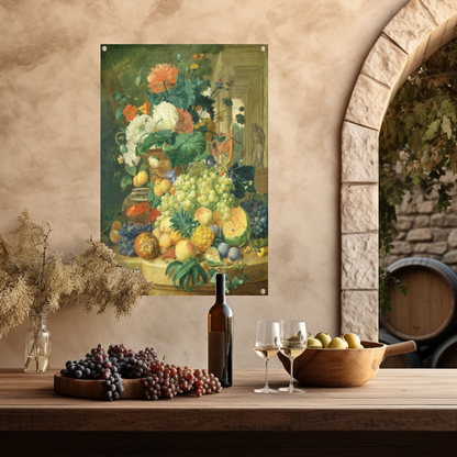Stilleven met bloemen en fruit - Jean François Eliaerts tuinposter