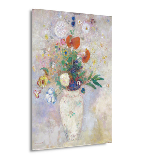 Vaas met bloemen - Odilon Redon canvas