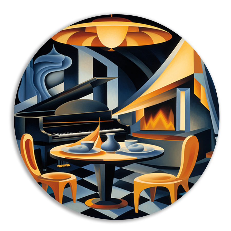 Minimalistische eetkamer met raam forex muurcirkel