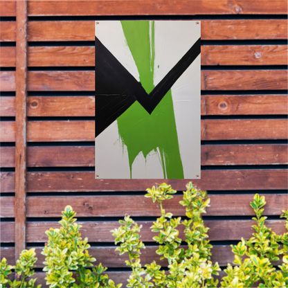 Groene Dynamiek in Minimalistische Abstractie tuinposter