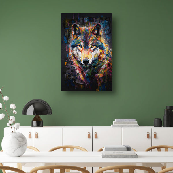 Dynamische Kleurrijke Abstracte Wolf acrylglas