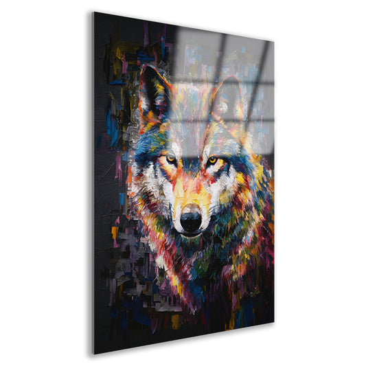 Dynamische Kleurrijke Abstracte Wolf acrylglas