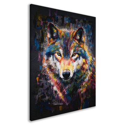 Dynamische Kleurrijke Abstracte Wolf canvas