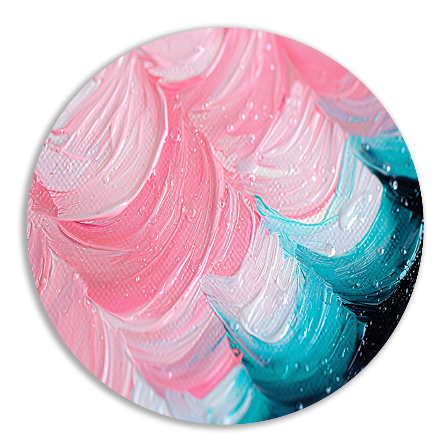 Kleurrijk abstract waterval schilderij forex muurcirkel