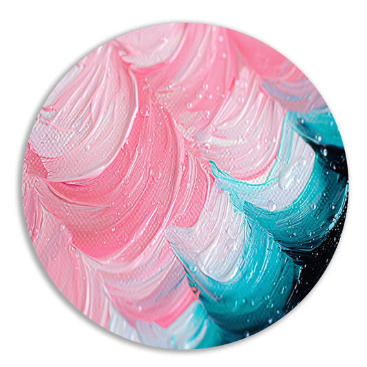 Kleurrijk abstract waterval schilderij forex muurcirkel