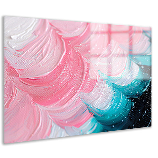 Kleurrijk abstract waterval schilderij acrylglas