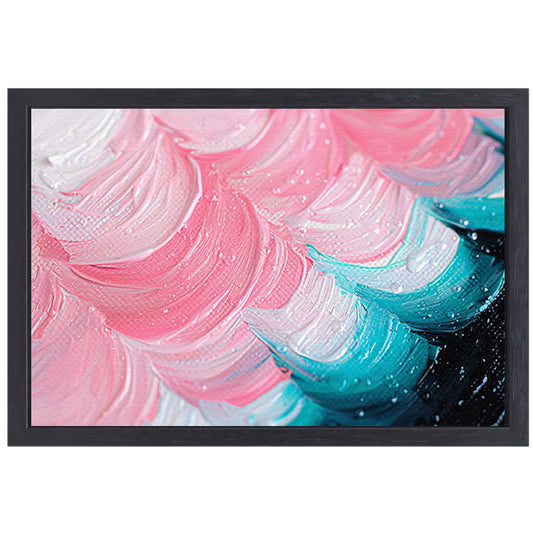 Kleurrijk abstract waterval schilderij canvas met baklijst