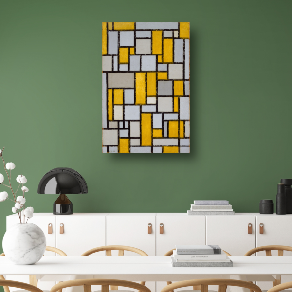 Compositie met raster 1 - Piet Mondriaan canvas