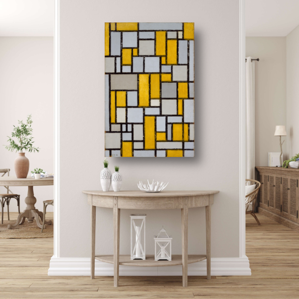 Compositie met raster 1 - Piet Mondriaan canvas