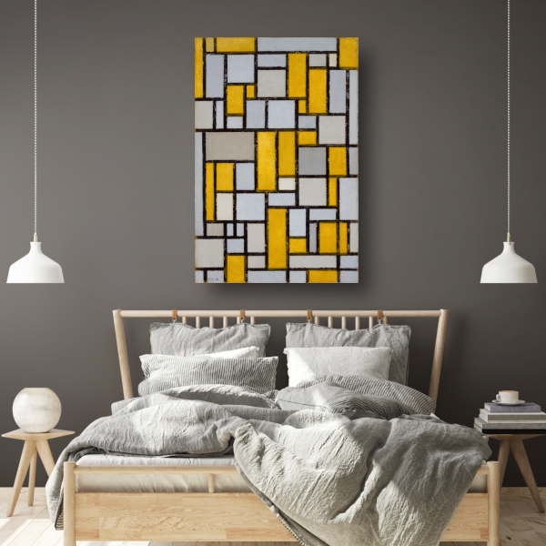 Compositie met raster 1 - Piet Mondriaan canvas