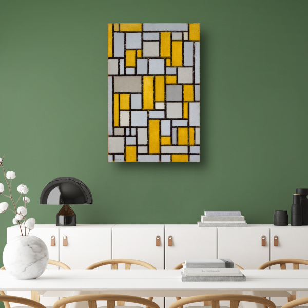 Compositie met raster 1 - Piet Mondriaan poster