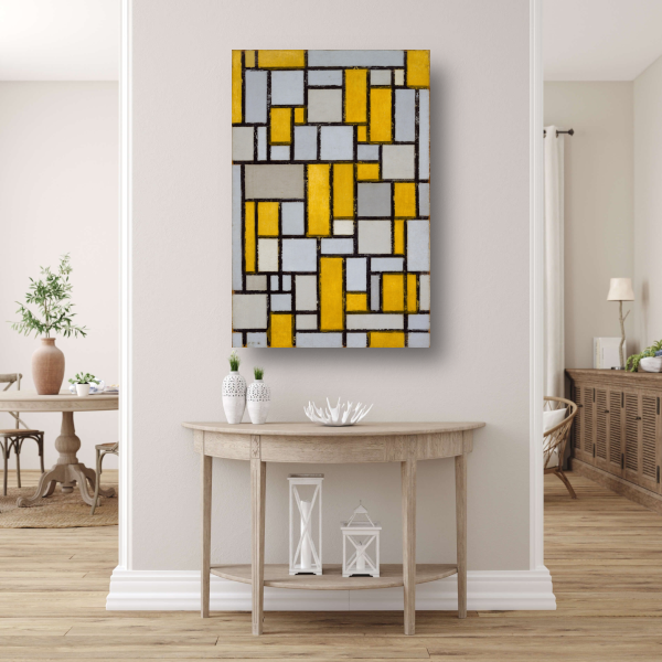 Compositie met raster 1 - Piet Mondriaan poster