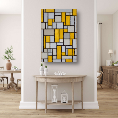 Compositie met raster 1 - Piet Mondriaan poster