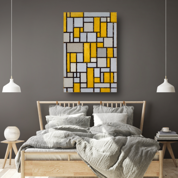 Compositie met raster 1 - Piet Mondriaan poster