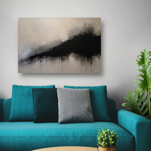 Spel van licht en schaduw in zwart-wit canvas met baklijst