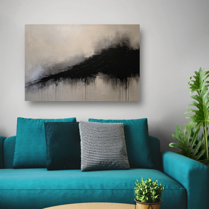 Spel van licht en schaduw in zwart-wit canvas met baklijst