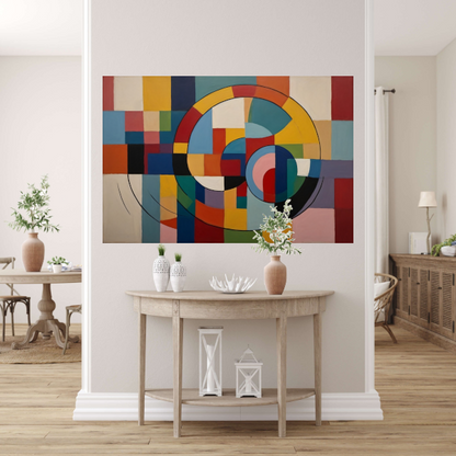 Abstracte Geometrische Kleurrijke Harmonie poster