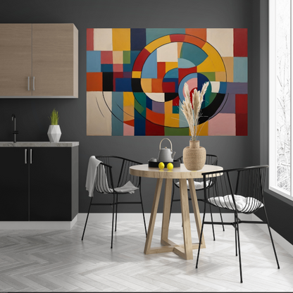 Abstracte Geometrische Kleurrijke Harmonie poster