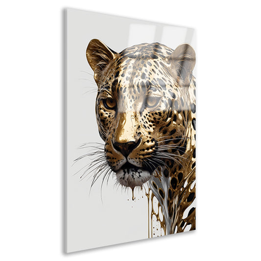 Gouden Luipaard in Art Nouveau Stijl acrylglas