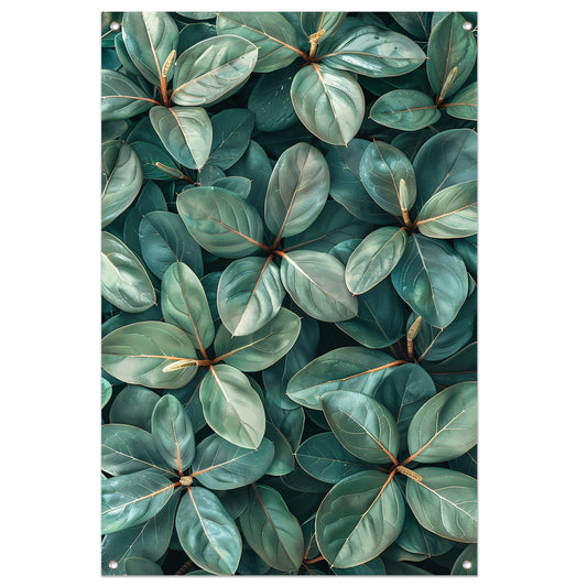 Close-up van Weelderige Groene Bladeren tuinposter