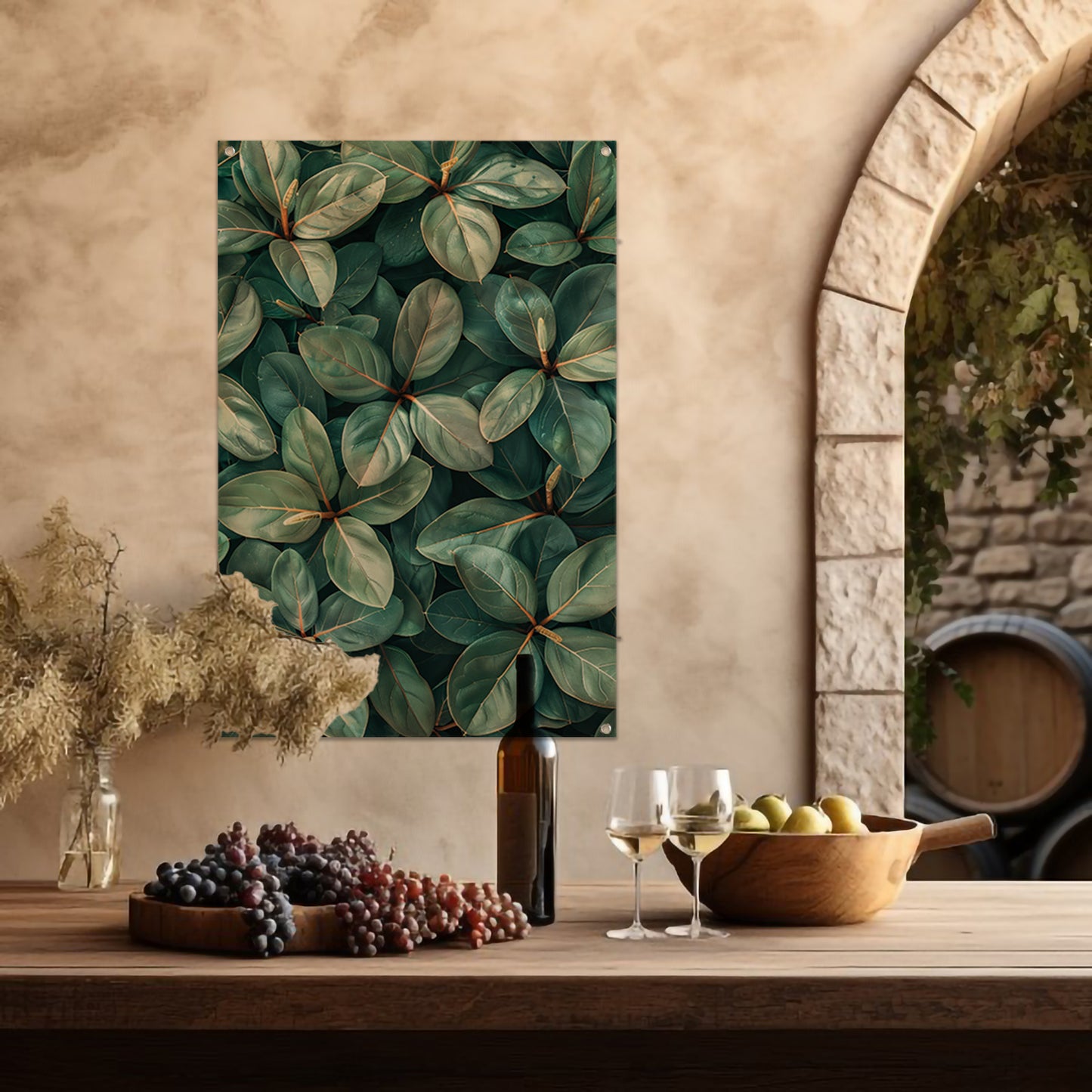 Close-up van Weelderige Groene Bladeren tuinposter