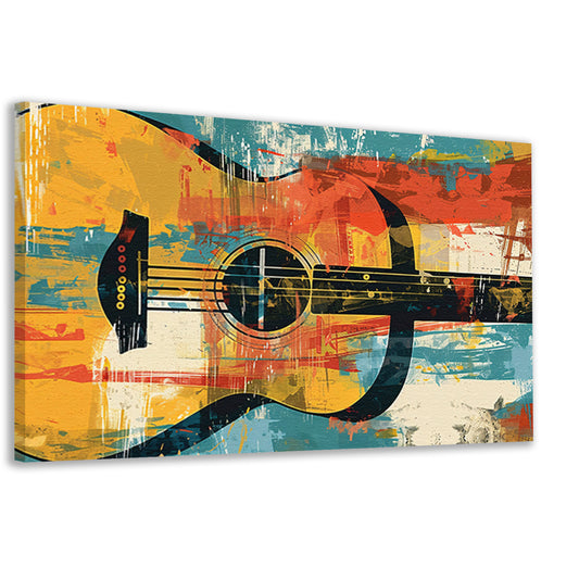 Abstracte gitaar in levendige kleuren   canvas