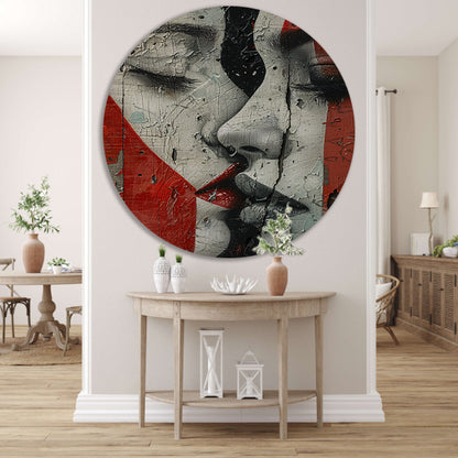 Abstract gezicht met emotionele tranen forex muurcirkel